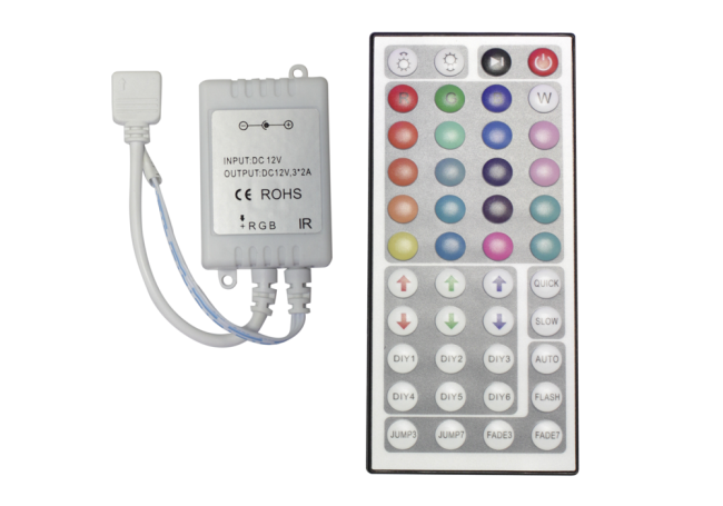 Контроллер 12V 144W RGB пульт-IK кнопочный большой Ecola